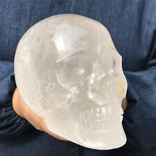 3.89LB TOP Natural clear quartz skull Hand Carved Crystal Healing MXK1480 picture