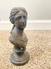 Antique Bronze Miniature Bust Greek Goddess picture
