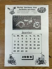 Vintage Motor Cycles Harley Davidson Club 1985 Desk Top Calendar France French picture