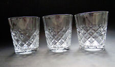 Set of 3 Drambuie Whiskey Glass Embossed Paneled Diamond Pattern Clear 3.3/8