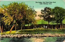 Vintage Postcard- . LODGE GULL POINT STATE PARK LAKE OKOBOJ. Posted 1910 picture