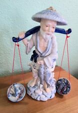 Old Asian Man Fisherman Figurine picture