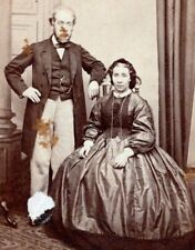 Manchester England CDV 1870's Husband Wife T. Aldcroft Carte De Visite Photo  picture