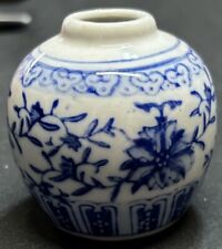 Vintage Chinese Porcelain Cobalt Blue & White small Ginger Jar China Approx 2.25 picture