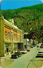 Vtg 1950's Main Street Old Cars Trading Post Georgetown Colorado CO Postcard picture