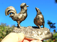 Antique Vintage WEP Silver Co. EP Figurine Rooster Chicken Figures Statue picture