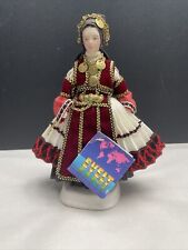 Vintage Handcrafted Greek Evelt Doll In Traditional Karagouna Costume  7.5” Tag picture