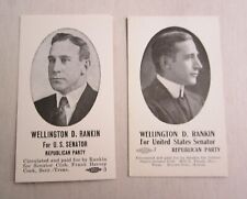 2 Old Vintage 1920's-40's Wellington Rankin U.S. SENATOR Campaign CARDS - MONT. picture