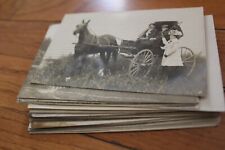 Antique Lot of 25 RPPC Photo Postcards People Horses picture