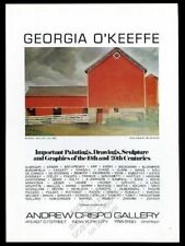 1974 Georgia O'Keeffe Red Barn Wiconsin painting NYC gallery vintage print ad picture