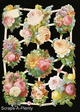 German Embossed Vintage Style Scrap Die Cut - Colorful Roses WOW  EF7434 picture