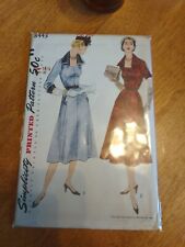 Glam VTG SIMPLICITY 8443 Dress in 2 Looks PATTERN Bust 37 Hip 40 picture