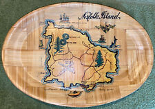 Vtg Souvenir Bamboo Tray “Norfolk Island” Oval Tray picture