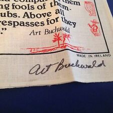 ART BUCHWALD Orig Signed Letter, Envelope, Irish Linen AUTOGRAPHED Tea Towel NEW picture