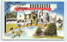 Postcard Greetings From Boonsboro Maryland Large Letter picture
