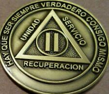 Alcoholicos Anonimos 2 year Bronze Medallion Spanish AA Alcoholics Anonymous  picture