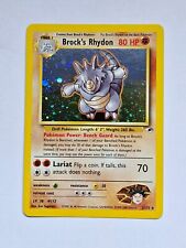 Brock's Rhydon 2/132 Gym Heroes Rare Holo Pokemon Card WOTC 2000 - EX/Near Mint picture