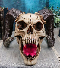 Large Bizarre Demonic Krampus Ram Horned Skull Statue Gothic Figurine Halloween picture