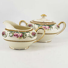 Set of vintage R. S. Tillowitz Germany Diana Creamer Sugar Bowl dish w/lid picture