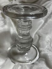 Vintage Krosno Poland Claro Heavy Clear Crystal Taper and Pillar Candle Holder picture
