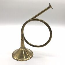 Vintage Brass French Horn Hunting Horn Holiday Decor Brass Home Decor Patina picture