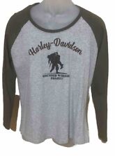 Harley Davidson Women’s Long Sleeved 'Wounded Warrior Project' Tee Shirt XL picture
