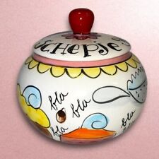 RARE Vintage Blond Amsterdam Sugar Bowl Ceramic Blah Blah Series Whimsical picture