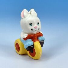 Vintage Gurley Easter Candle Bunny Rabbit Riding Bike Anthromorphic White 3.25