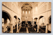 RPPC Eglise Sainte-Marie Church Interior Church Point Nova Scotia Can Postcard picture