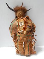 PLAINS SIOUX INDIAN PAINTED PARFLECHE DOLL - buffalo hair pony beads - NICE picture