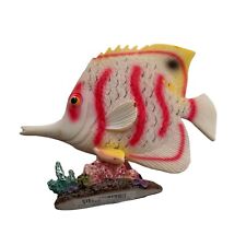 Vtg Jeweled Ocean Porcelain Copperband Butterfly Fish 1988 Figurine Aquarium picture