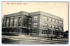 c1910's High School Building Exterior Spencer Iowa IA Unposted Trees Postcard picture