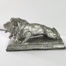 Bronze Metal Lion Advertising Paperweight Art Deco Promotion Insurance picture