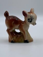 Vtg Ceramic Fawn Baby Deer Anthropomorphic Long Lashes Figurine Made in Japan picture