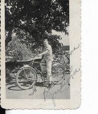 1940s,50s 21/2x31/2 photo of young boy on vintage bicycle picture