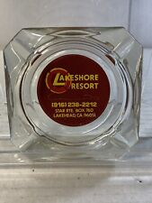 Vintage Lakehead California Lakeshore Resort Cigarette Glass Ashtray Advertising picture