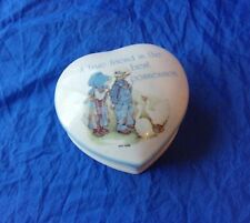 Holly Hobbie BLUE GIRL Heart Shaped Trinket Box Made in Japan Vintage 1978 VGC picture