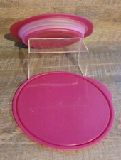 Tupperware Flat Out Collapsible Dish 5570A-3 and Lid 571A-4 Cranberry picture