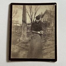 Antique Cabinet Card Photograph Beautiful Fashionable Young Woman Outside picture