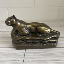 Antique lion tiger big cat bookend Pompeian Bronze Only One picture