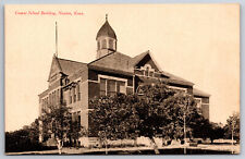 Newton Kansas~Cooper School Building~Trees in Front~c1910 Fred Harvey Postcard picture