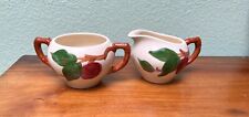 Vintage 1950’s Franciscan Red Apple Creamer and Sugar Bowl with no Lid picture