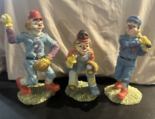 Baseball Clowns Young’s Inc  Ceramic Figurines Set of 3.   5-7