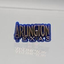 VTG Arlington Texas Pin Button Hat Lapel Tie Vest Blue Gold Plastic Spellout picture