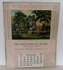 1912 Wall Calendar The Climax Specialty Co The Perfection Fly Killer Norwich CT picture