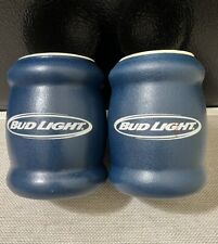 VINTAGE Bud Light Tuffoam Soft Insulated Beer Can Bottle Summer Koozie SET OF 2 picture