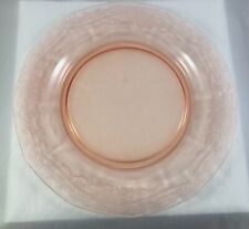 Vintage Elegant Etched Glass Fostoria Pink June Flowers Luncheon Plate picture