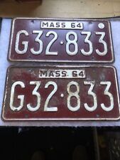1964 Massachusetts License Plates G32-833 Pair  picture
