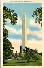 Scenic View Washington DC Monument White Shaft Historic Landmark Postcard Note picture
