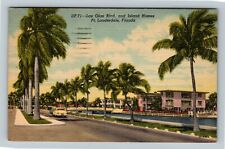 Ft. Lauderdale, FL-Florida, Island Homes on Bayway, Vintage Postcard picture
